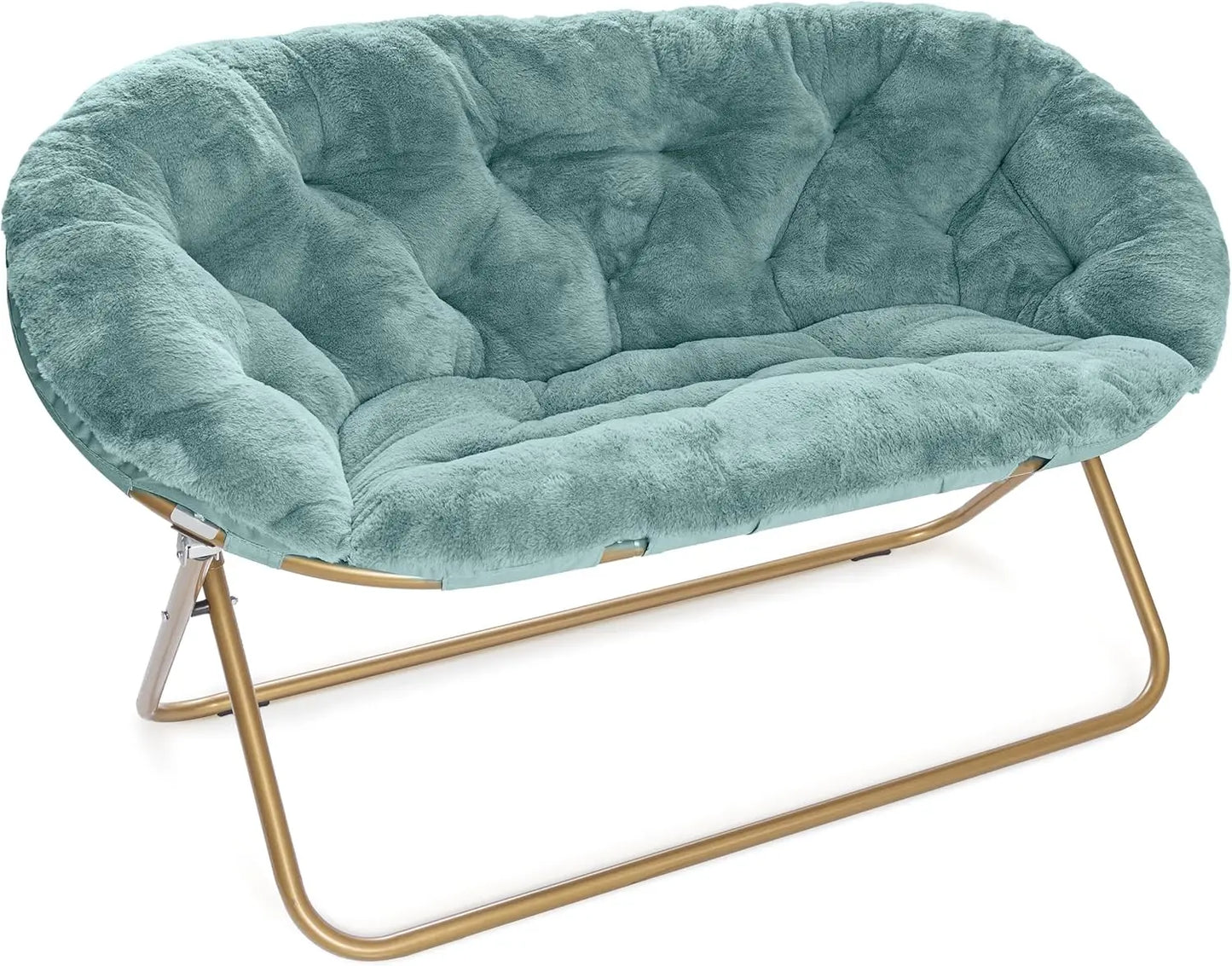 Cozy Fur Saucer Loveseat for Bedroom