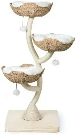 Natural Wood Climbing Cat Tree