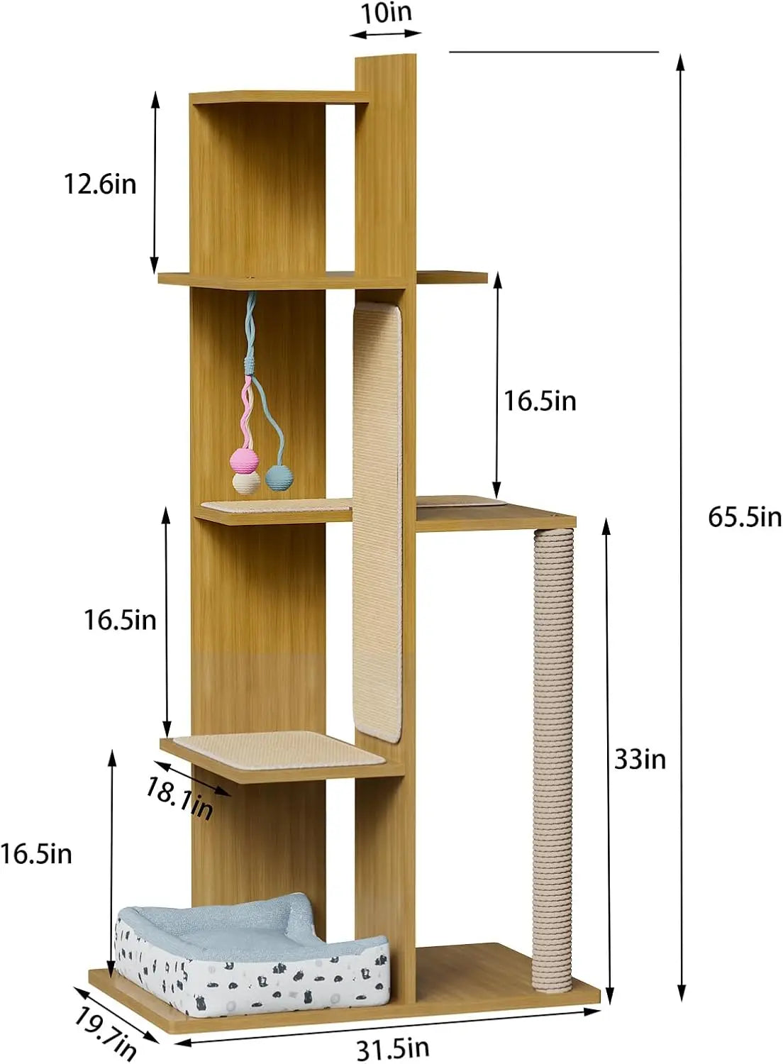 Multi-Level Modern Tower with Sisal Scratching Posts