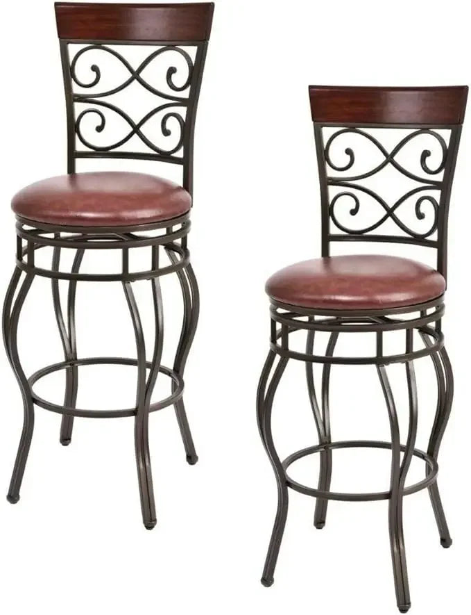 Vintage Bar Stools Set of 2, Swivel, 30" Height
