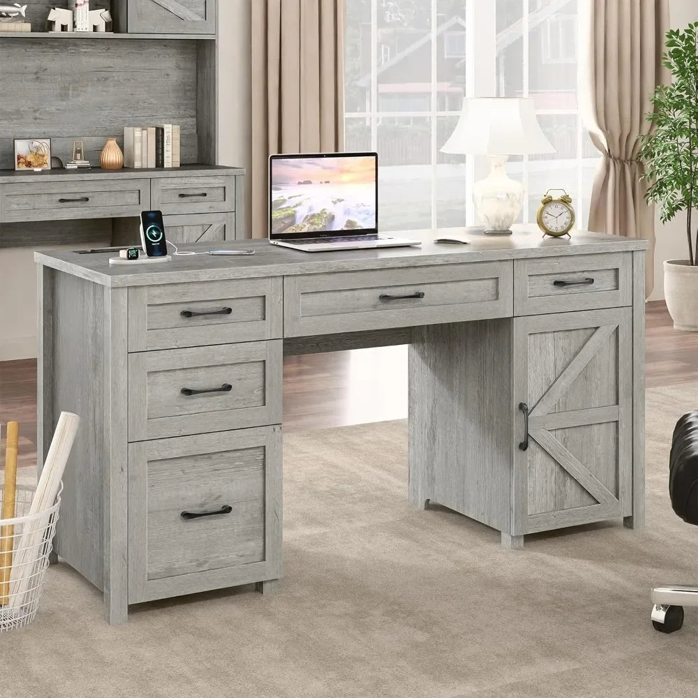 Executive Office Desk with 5 Drawers