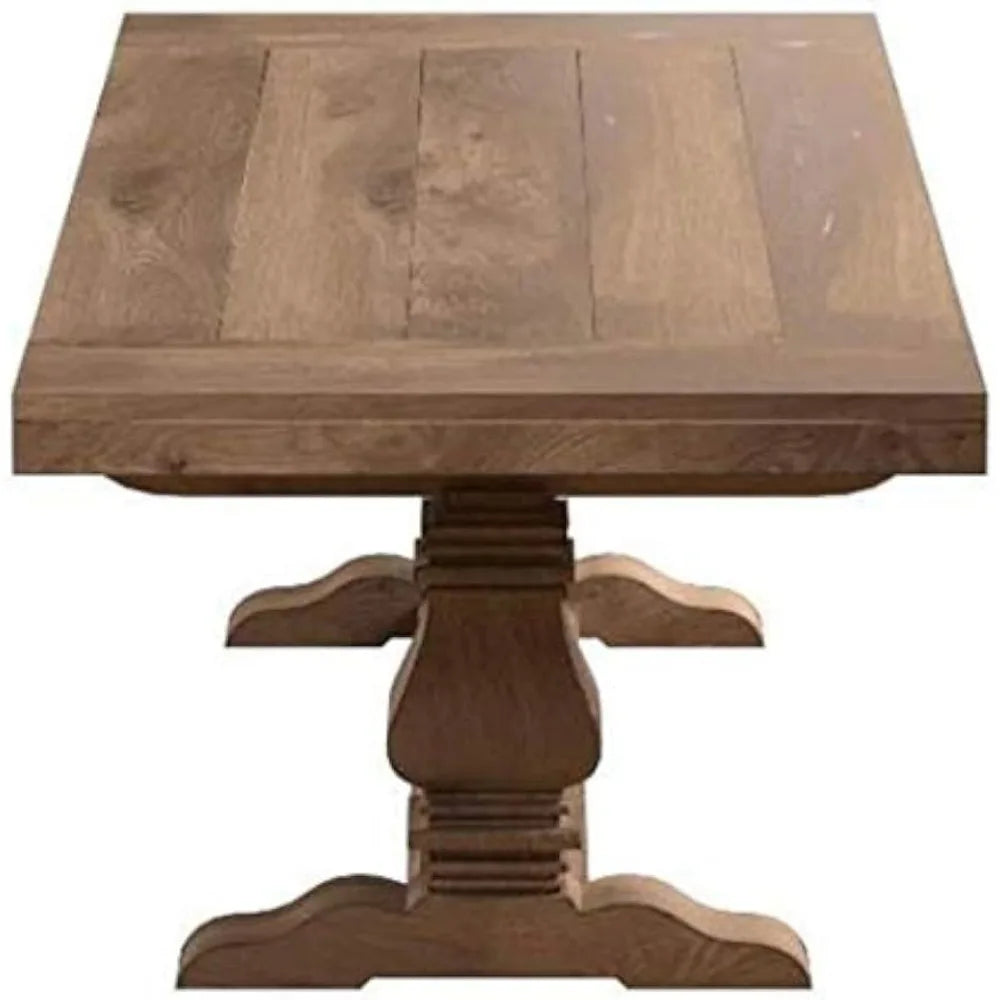 Farmhouse Rectangular Double Pedestal Wood Dining Table