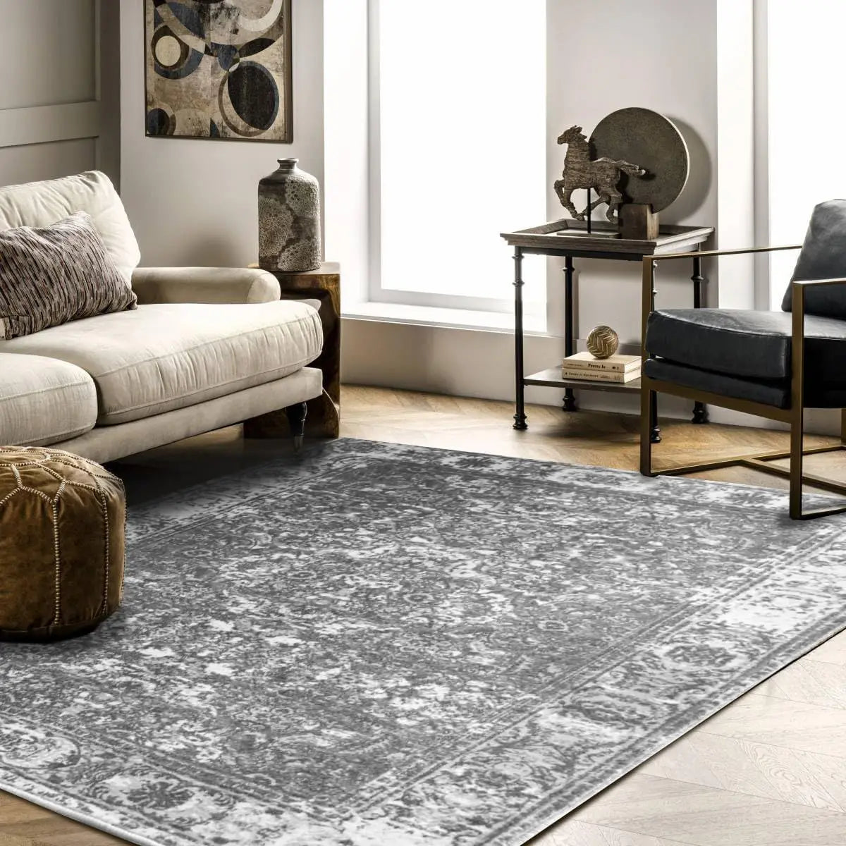 Decorative Vintage Area Rug 4X6