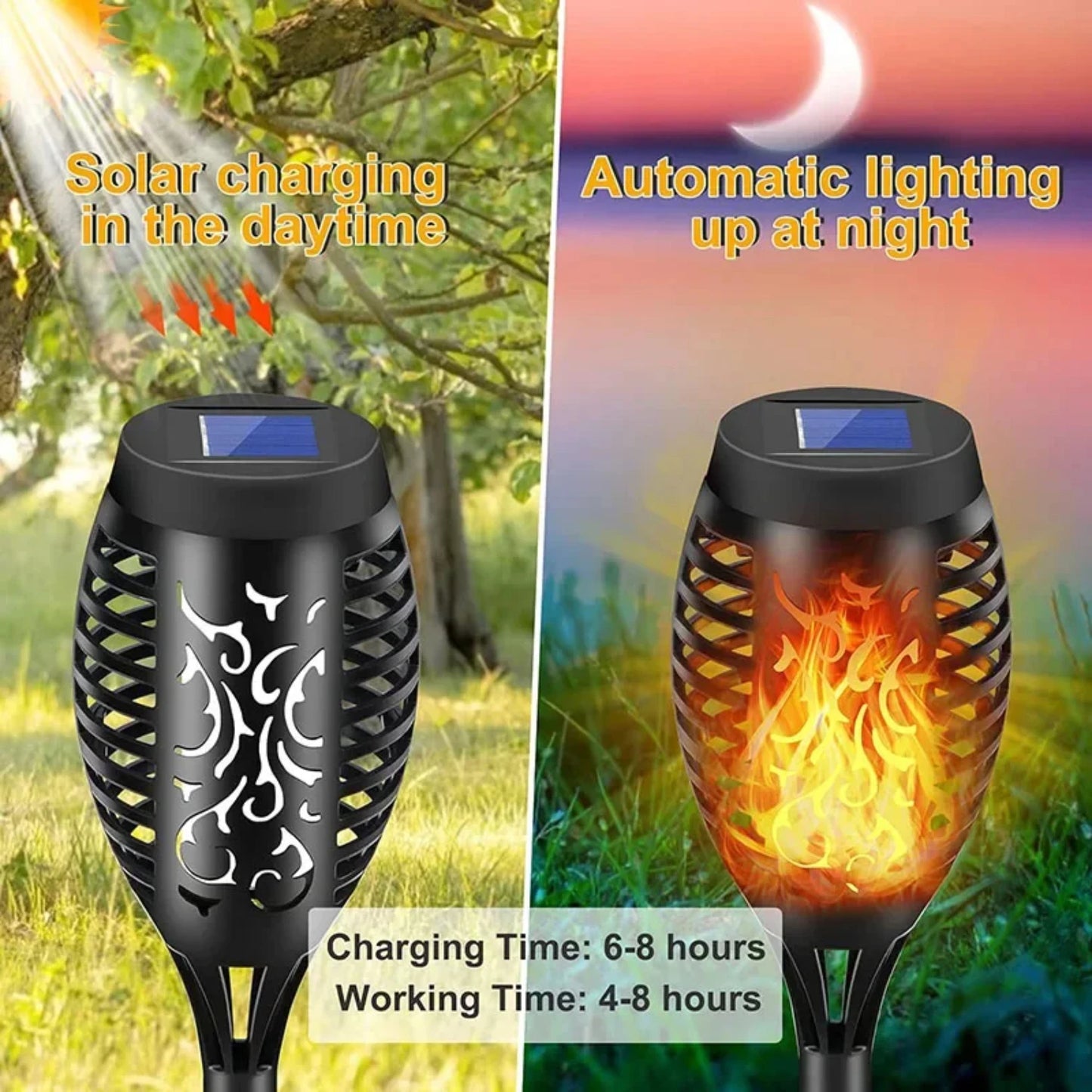 Solar Flame Flickering Tiki Light