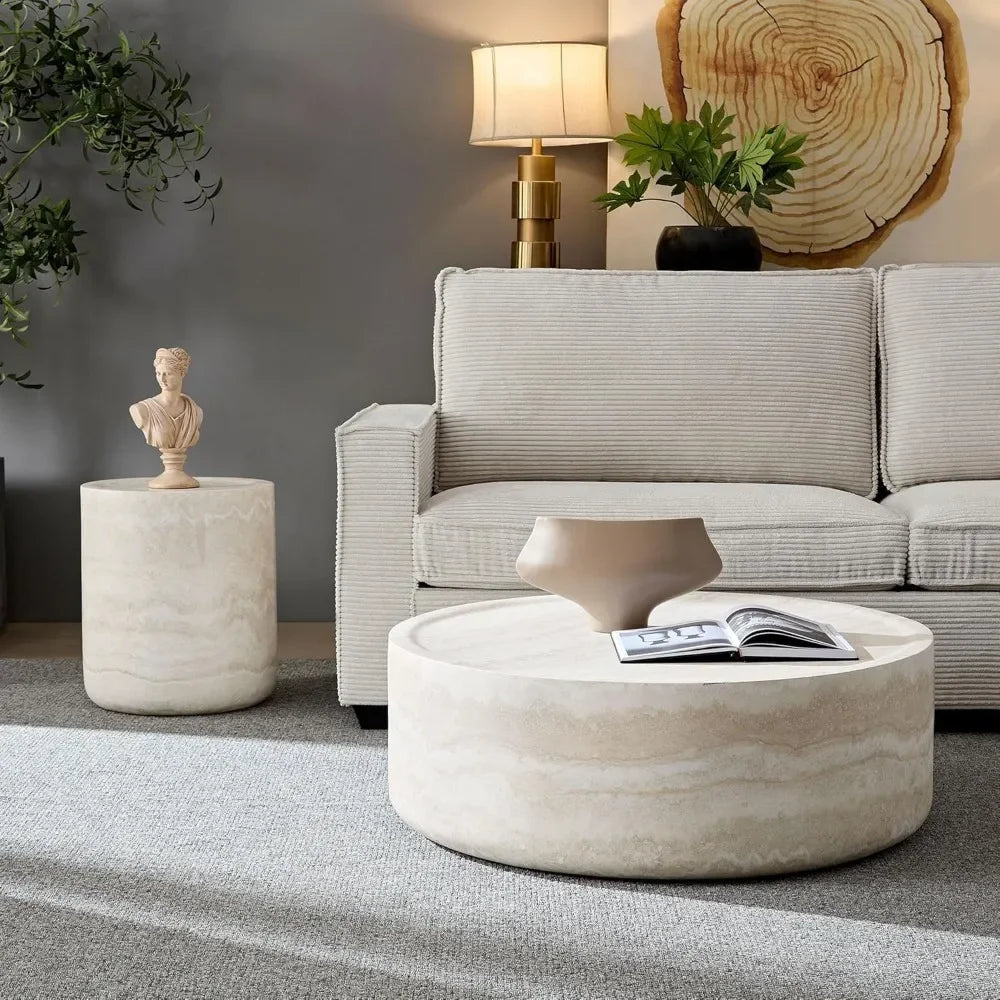 2-piece Circular Coffee Table Set
