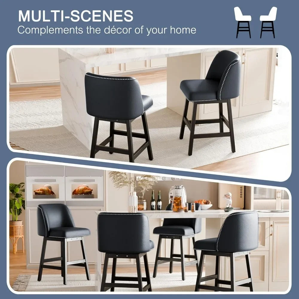 Set of 4, 26" Swivel Counter Height Bar Stools