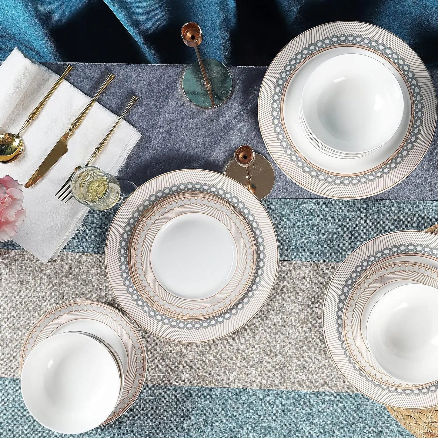 Porcelain Dinnerware Service for 6