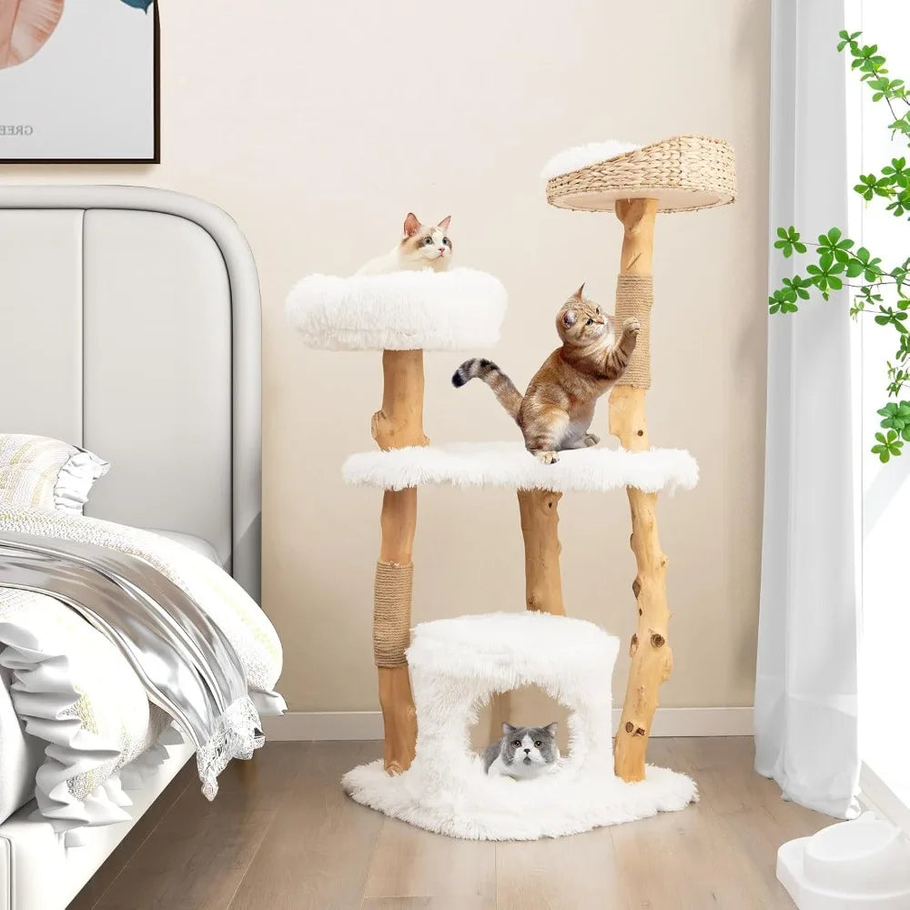 Solid Wood Modern Cats Tower