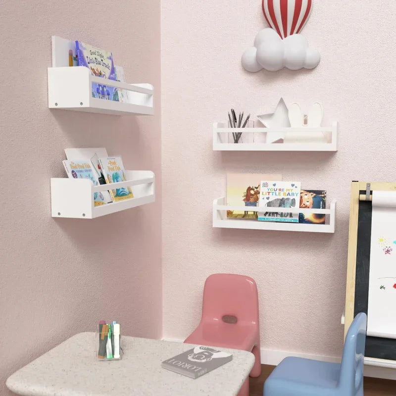 Dual-Guard Nursery Book Shelves Set of 4