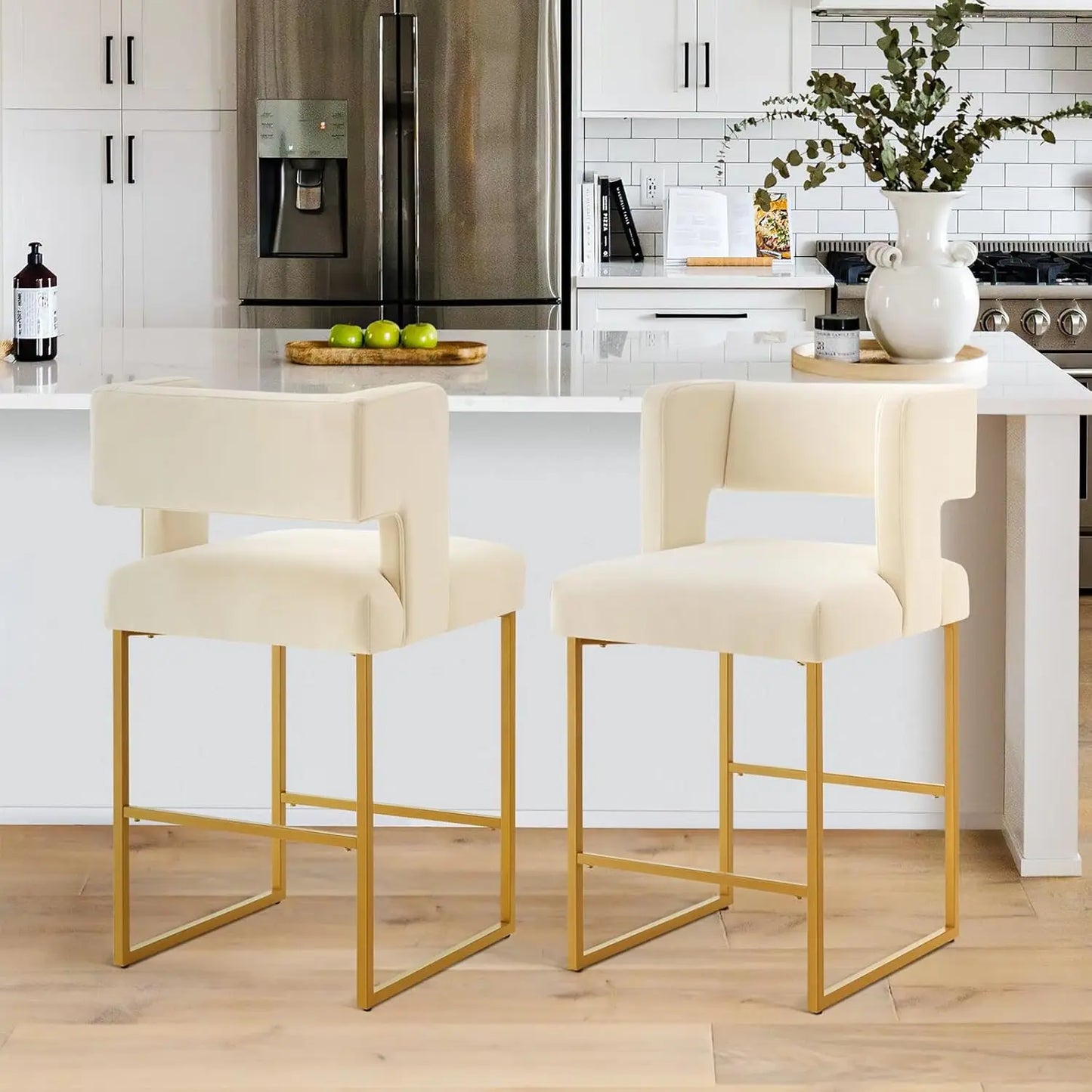 Velvet Counter Height Bar Stools Set of 4