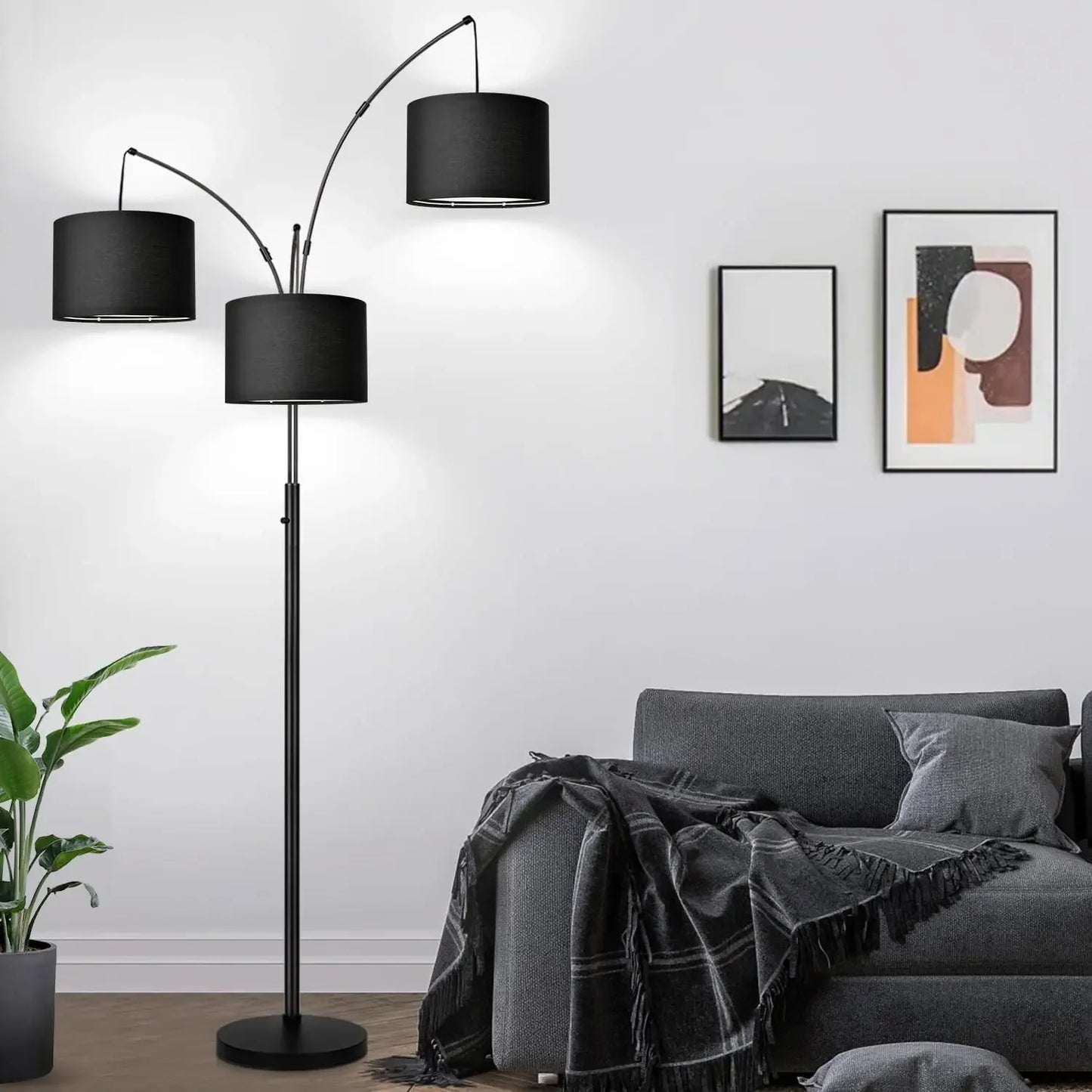Tall 3 Lights Arc Floor Lamps