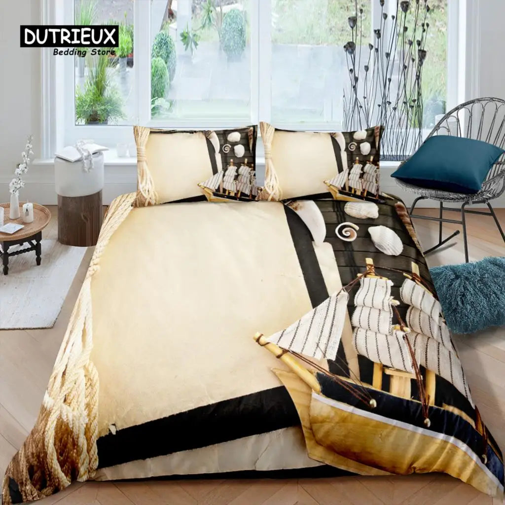3D Starfish Anchor Duvet & Pillowcase Set