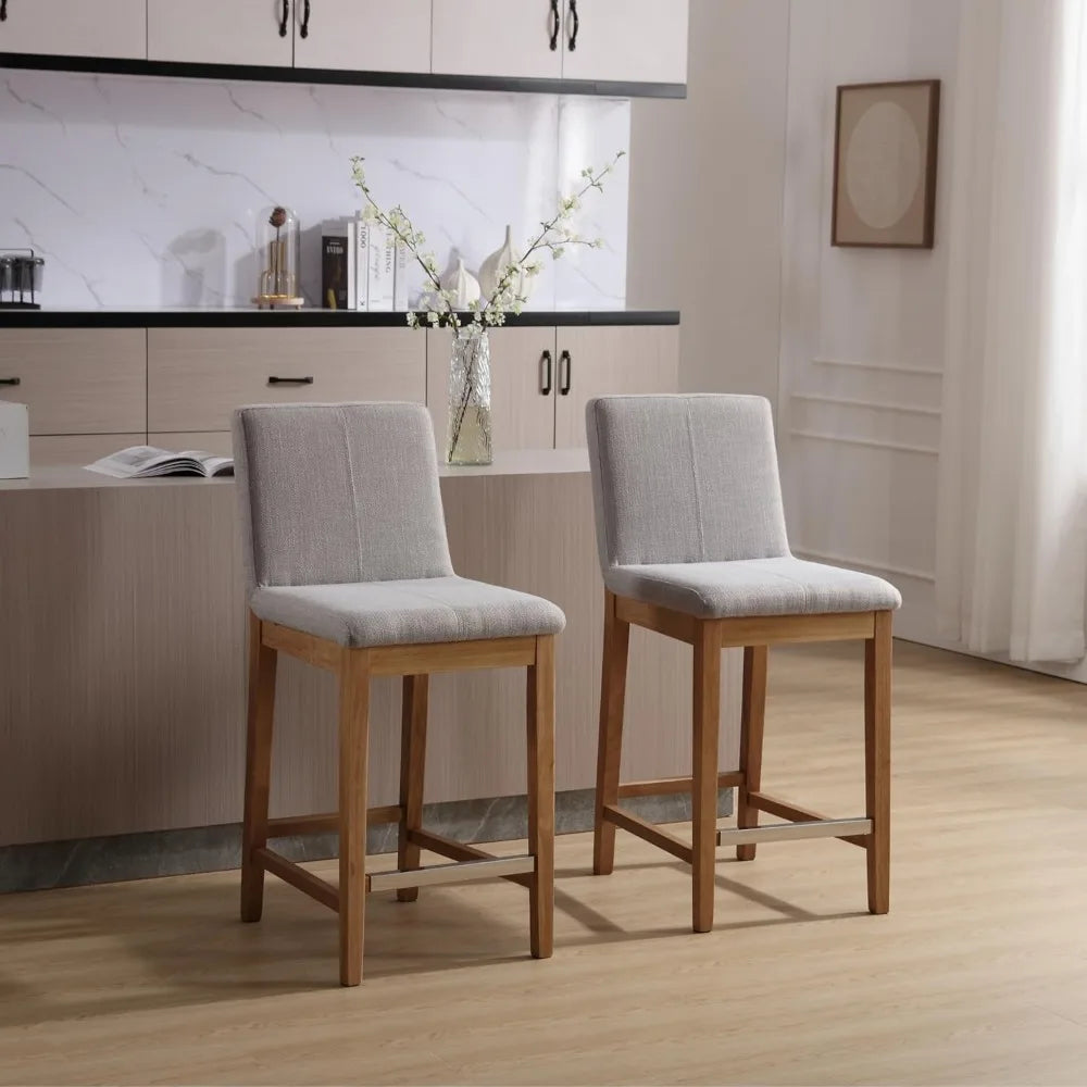 Set of 2 Counter Height Upholstered Bar Stools