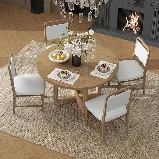 Retro Dining Room Table and 4 Upholstered Chairs