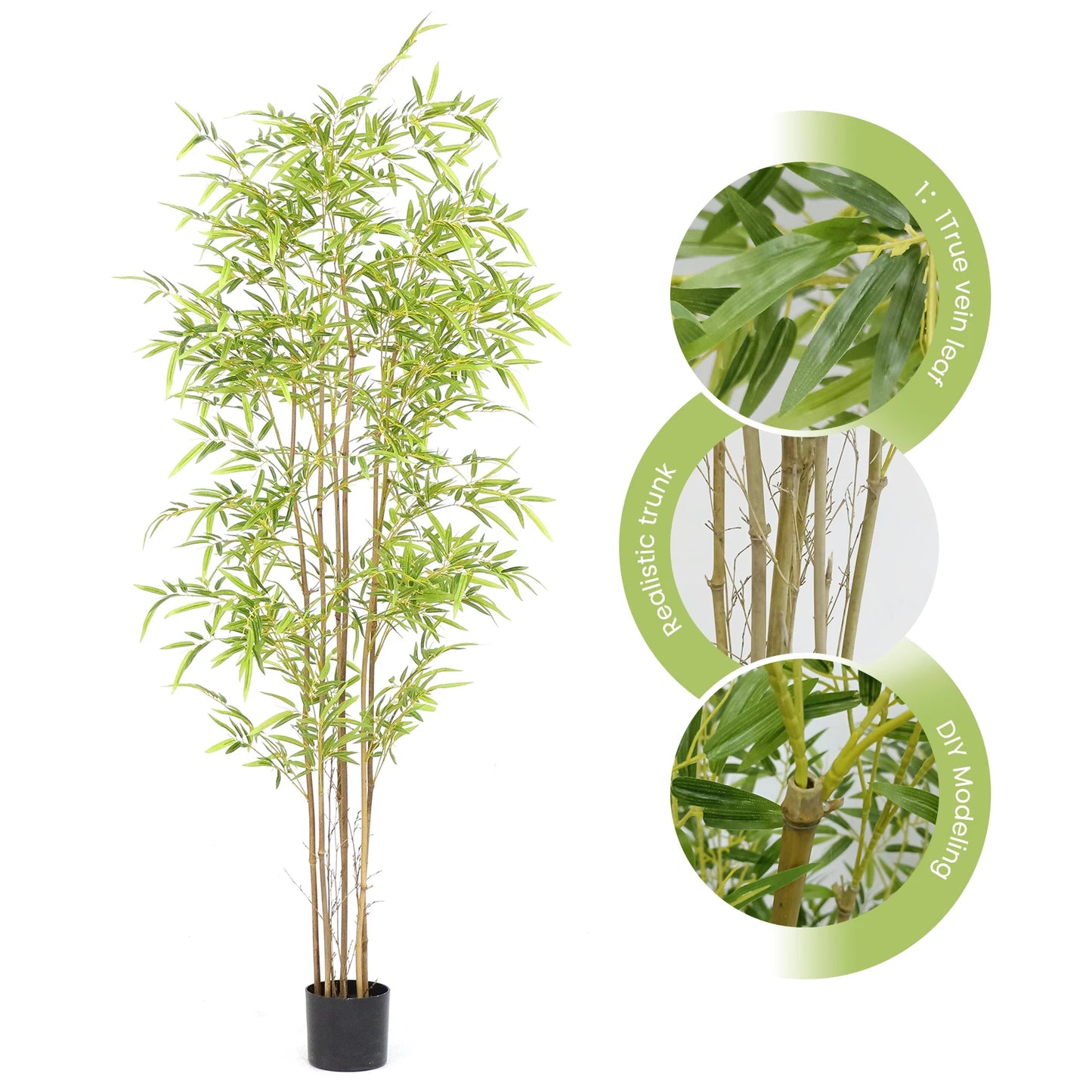 Artificial Bamboo Tree with Real Trunk and Lifelike Leaves