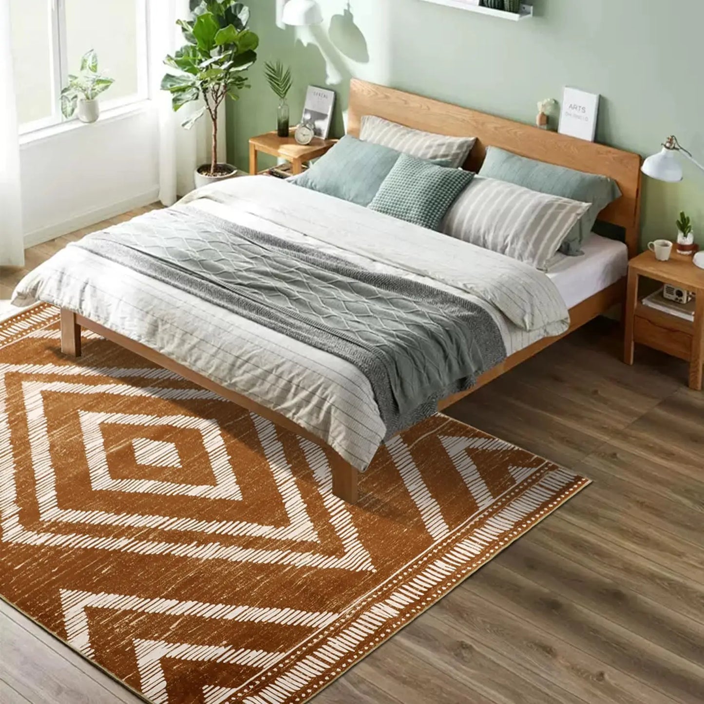 Boho Washable Rugs 5X7 Non Slip