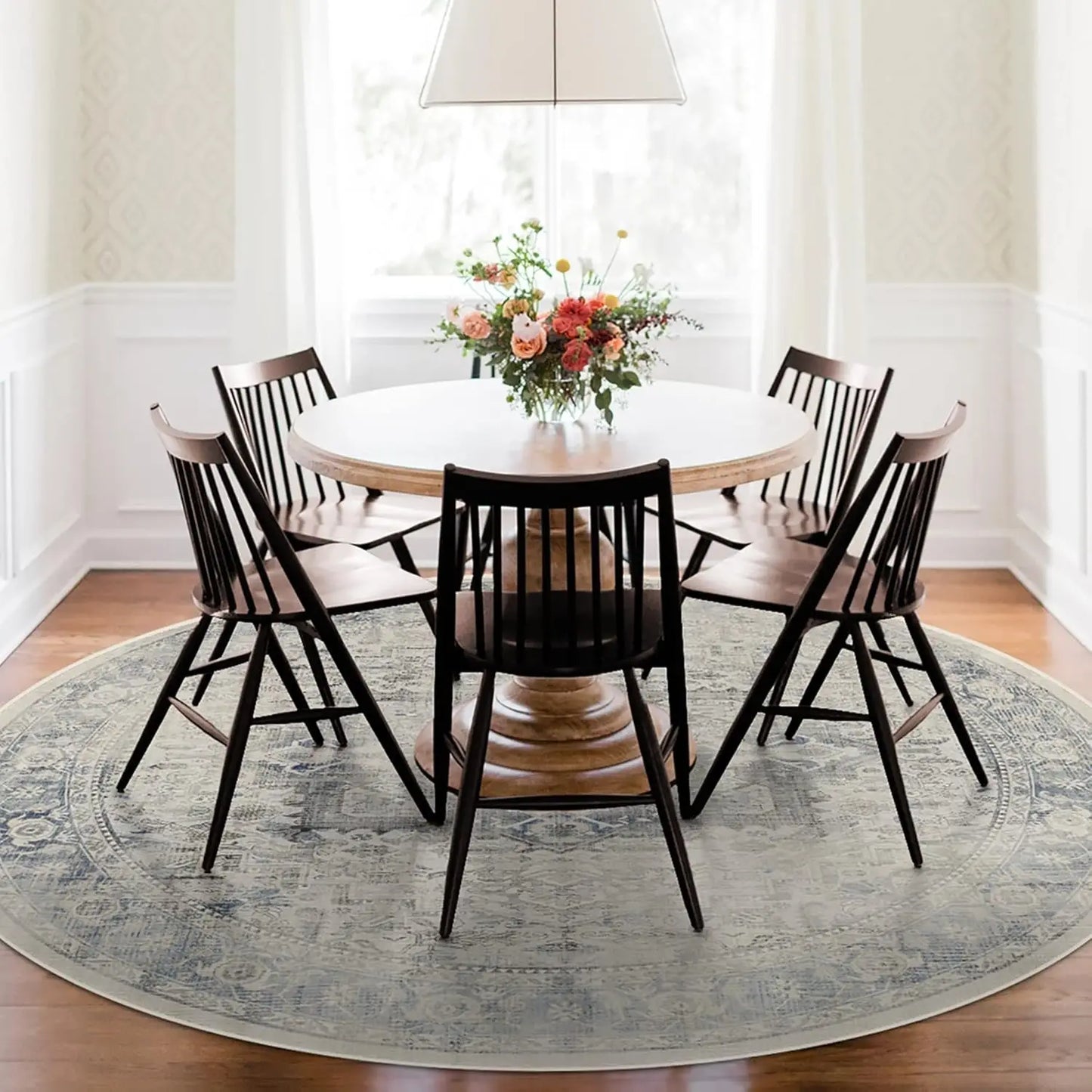 Contemporary Washable Rug - 6ft Round Rug