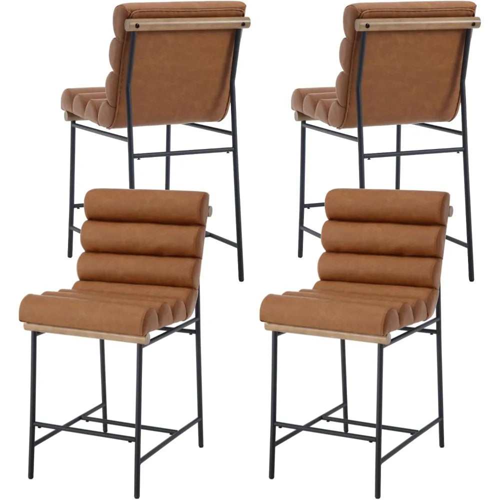 25" Modern Upholstered Counter Stools Set of 4