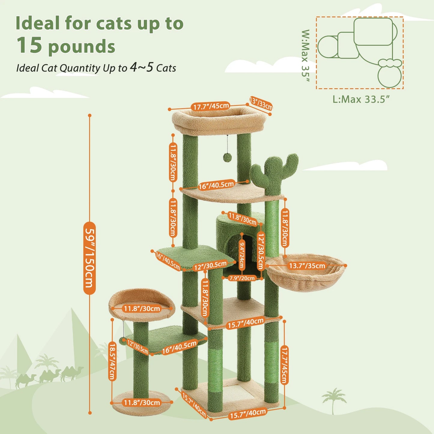 Multi-Level Cat Tree for Large Cats