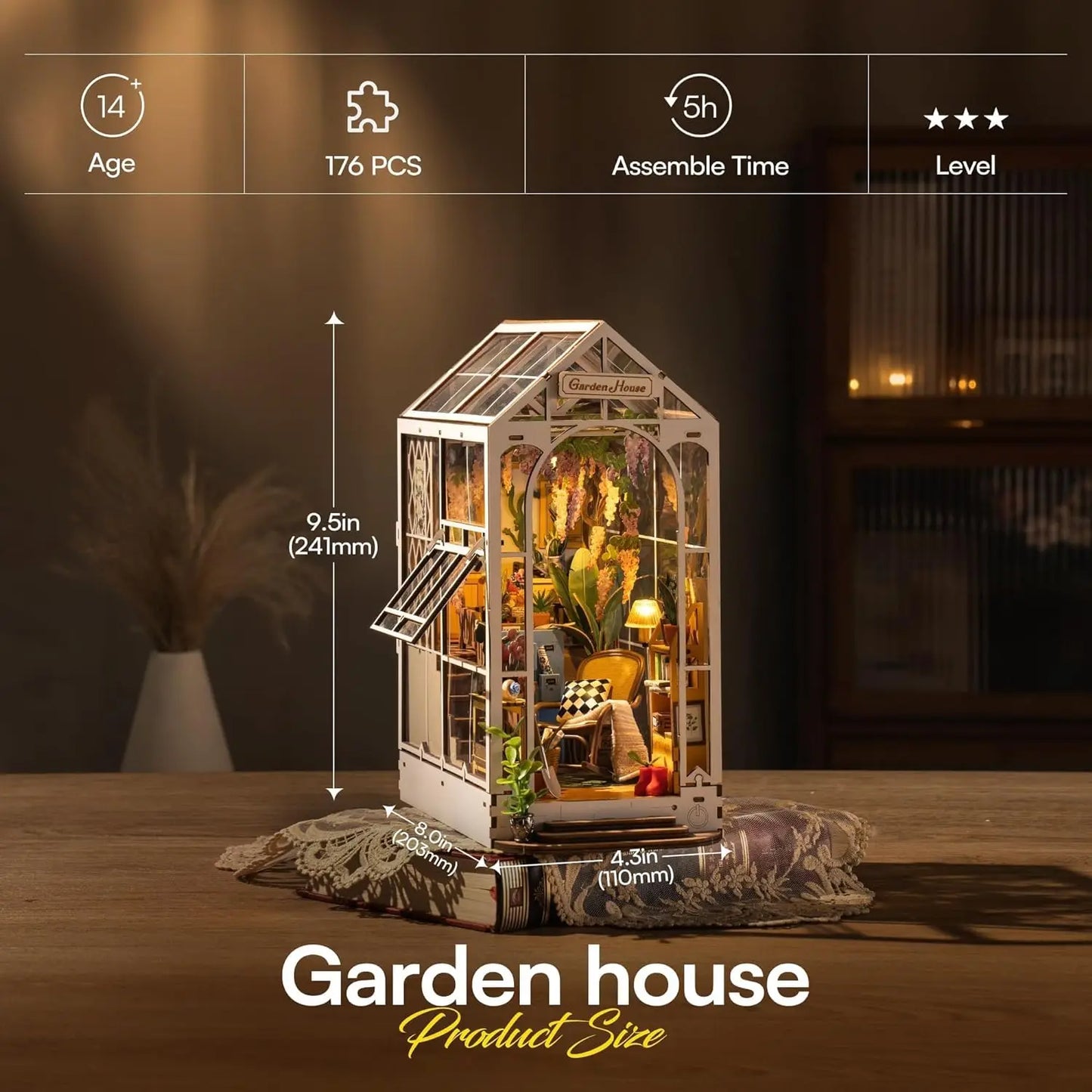 DIY Book Nook Dollhouse Model Kit
