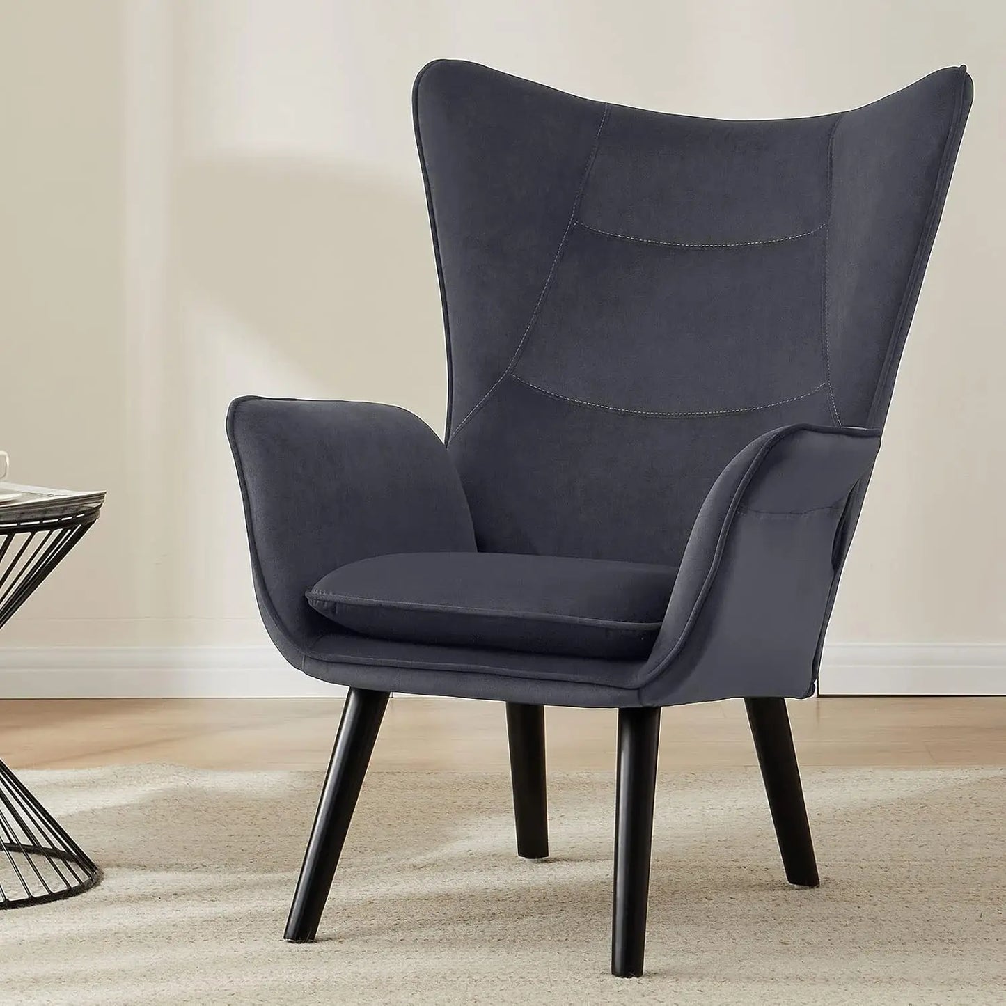 Velvet Wingback Accent Chairs
