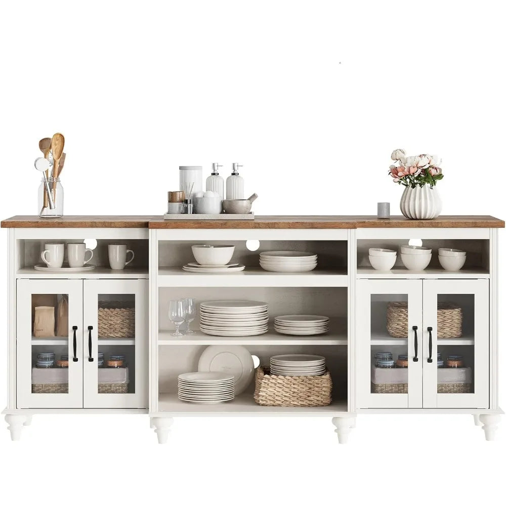 Sideboard Cabinet with 4 Glass Doors
