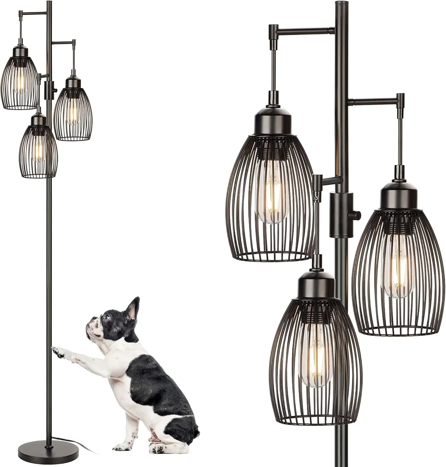 Dimmable Industrial Floor Lamp for Living Room