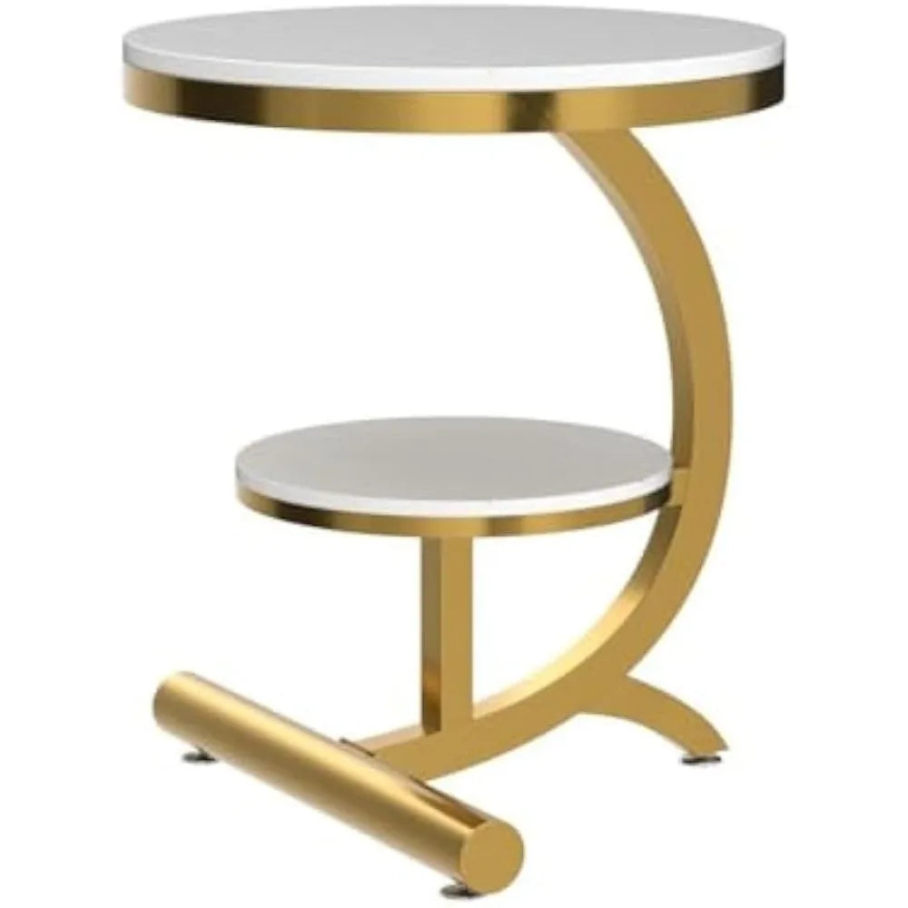 Round Coffee Table with Storage Shelf