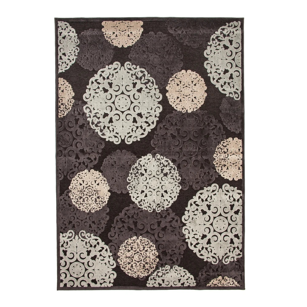 Charcoal/Ivory/Lt. Blue Area Rug