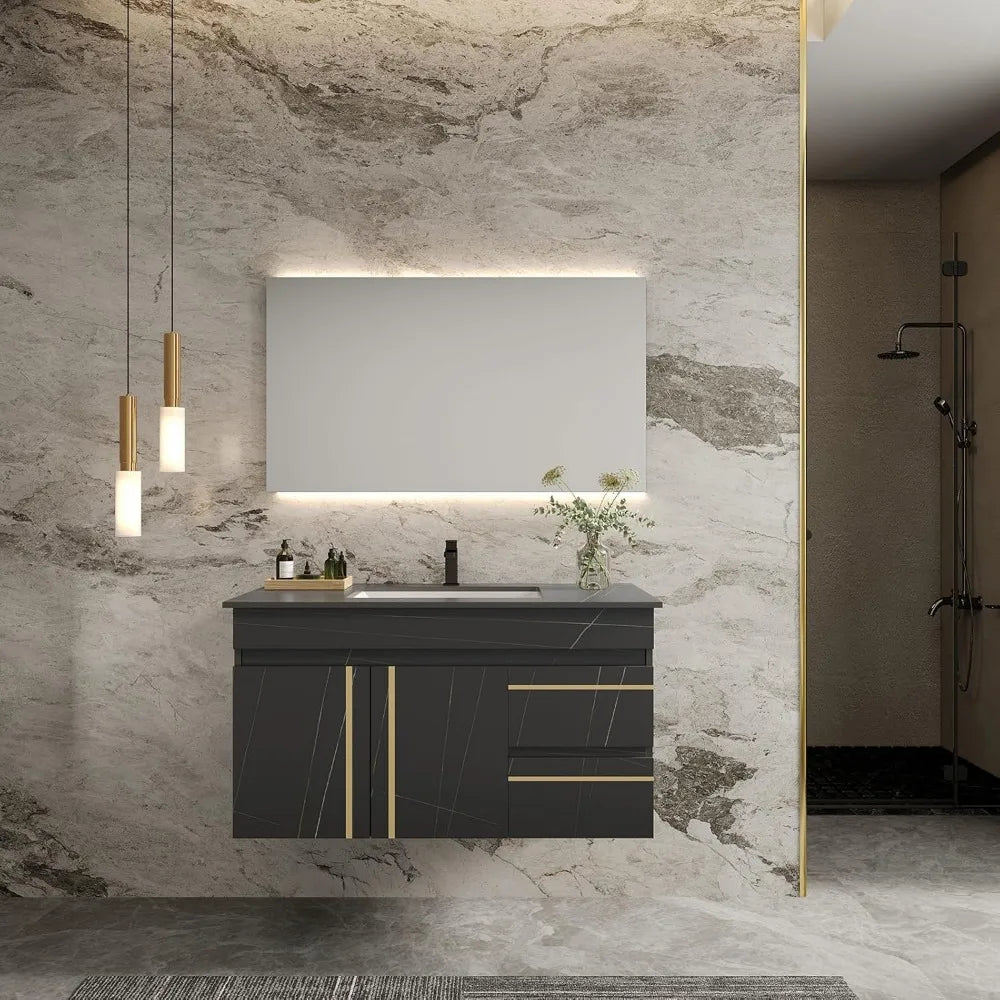 Floating Bathroom Vanity with Ceramic Sink