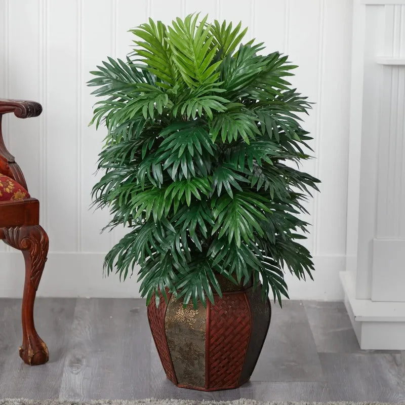 Areca Palm Silk Plant with Vase