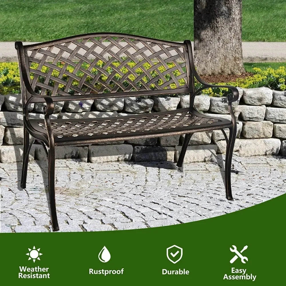 41” Outdoor Garden Bench with Armrests