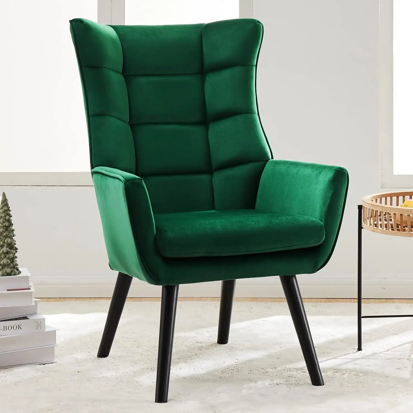 Velvet Wingback Accent Chairs