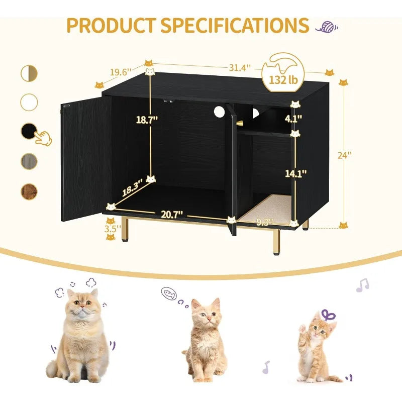 Hidden Litter Box Side End Table Furniture