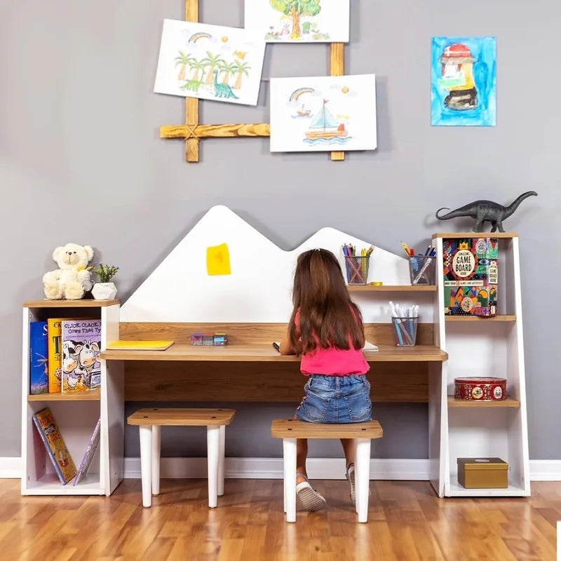 Kid's Study Desk with Bookshelf