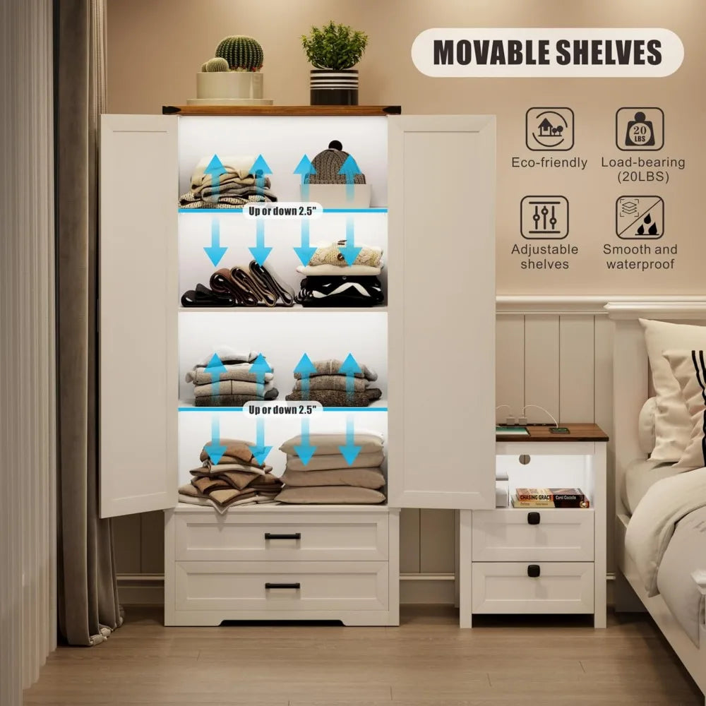 Tall Pantry Storage Cabinet with Adjustable Shelves