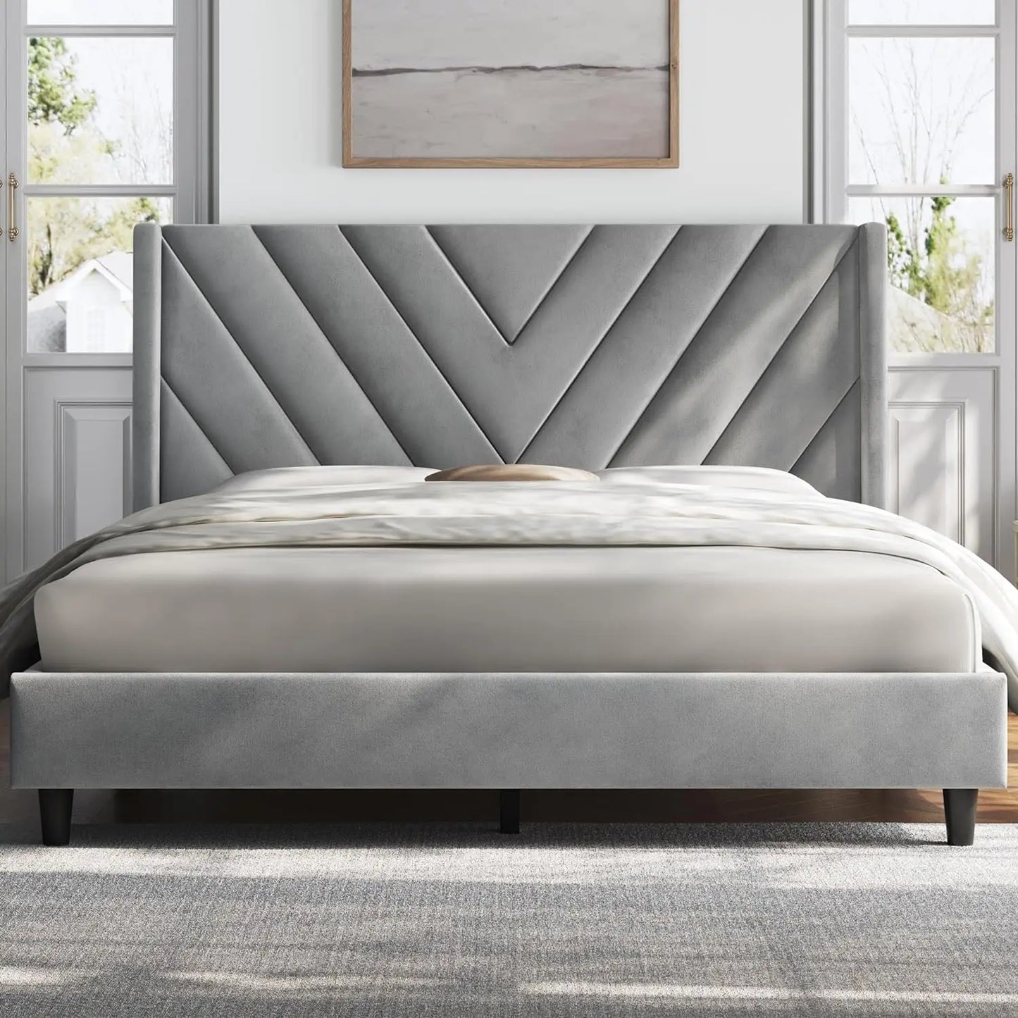 Queen Bed Frame Upholstered Platform Bed