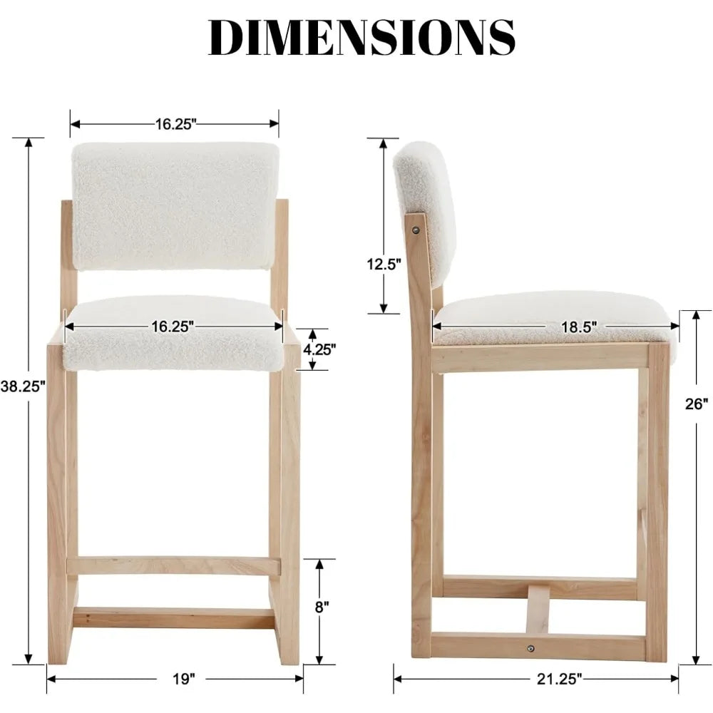 Set of 2 Upholstered Kitchen Island Chairs