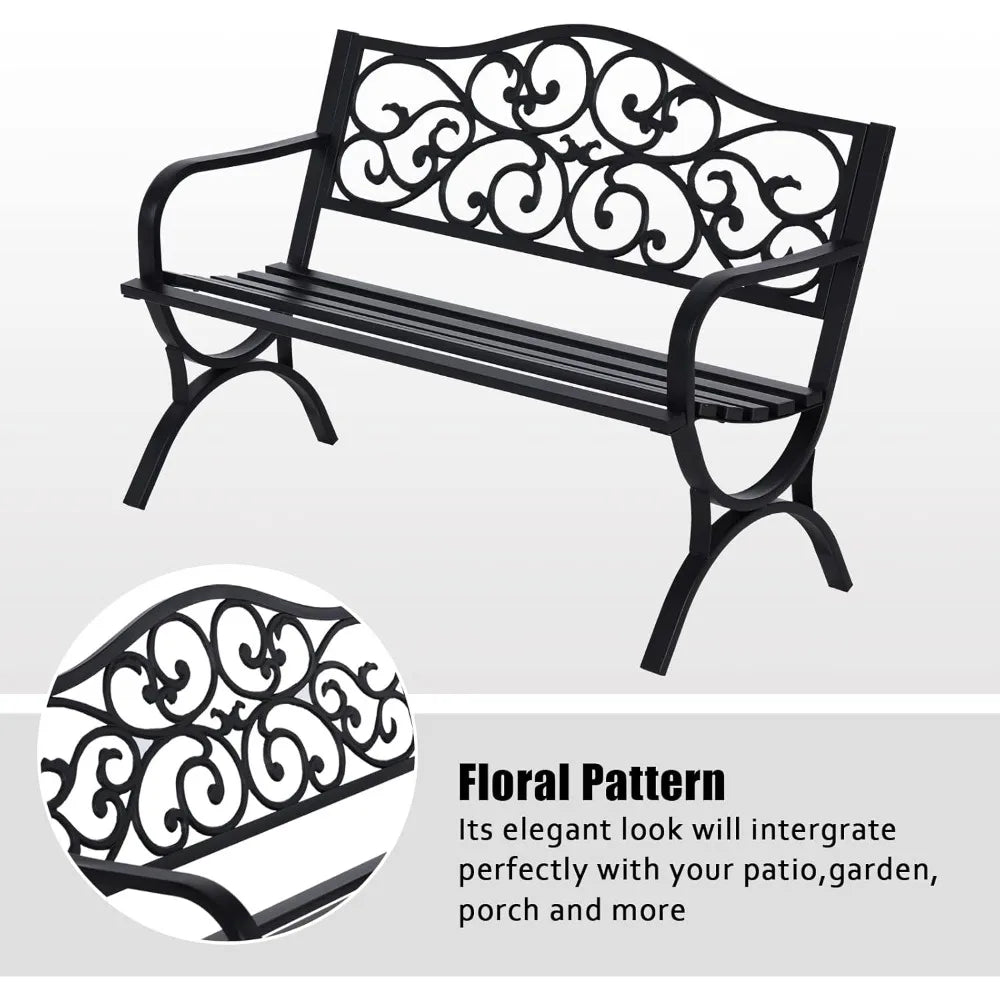 Cast Iron 50 Inches Outdoor Garden Bench