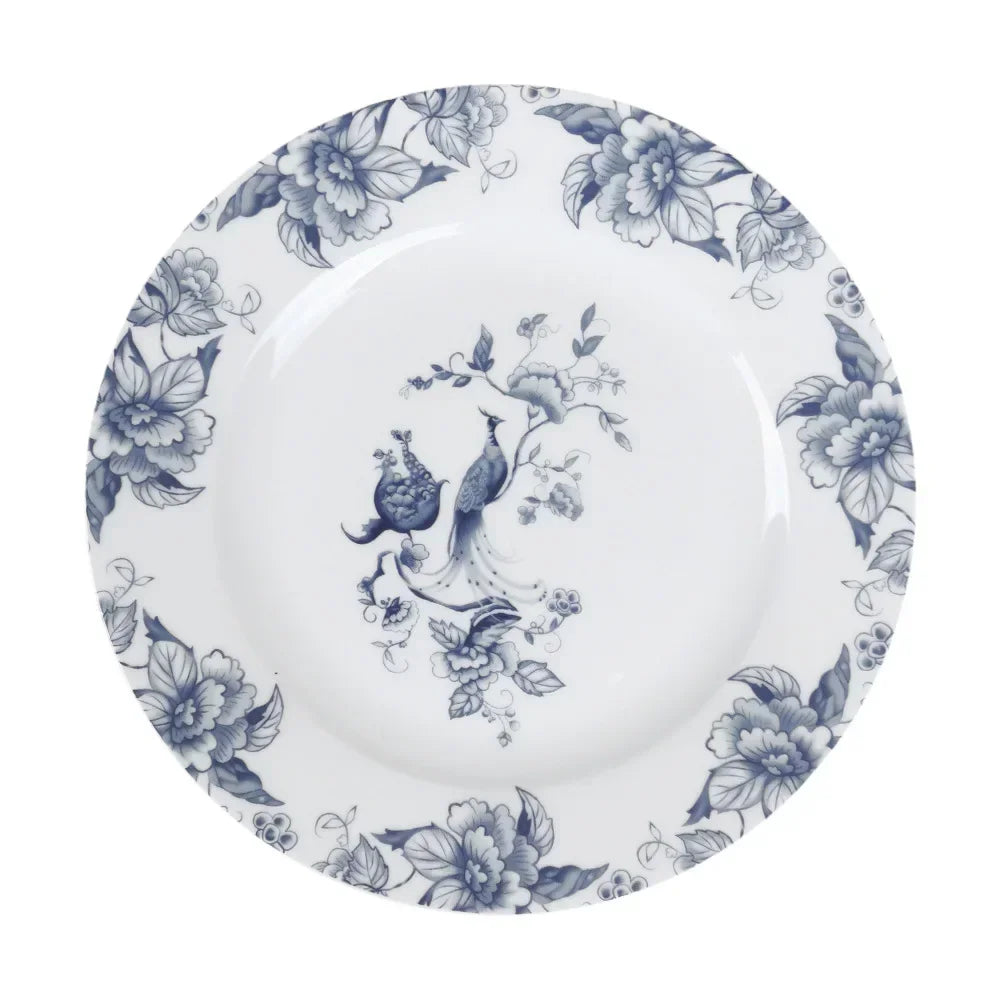 Bone Porcelain Dining Plate Coffee Tea Cup Flower Bird Tableware