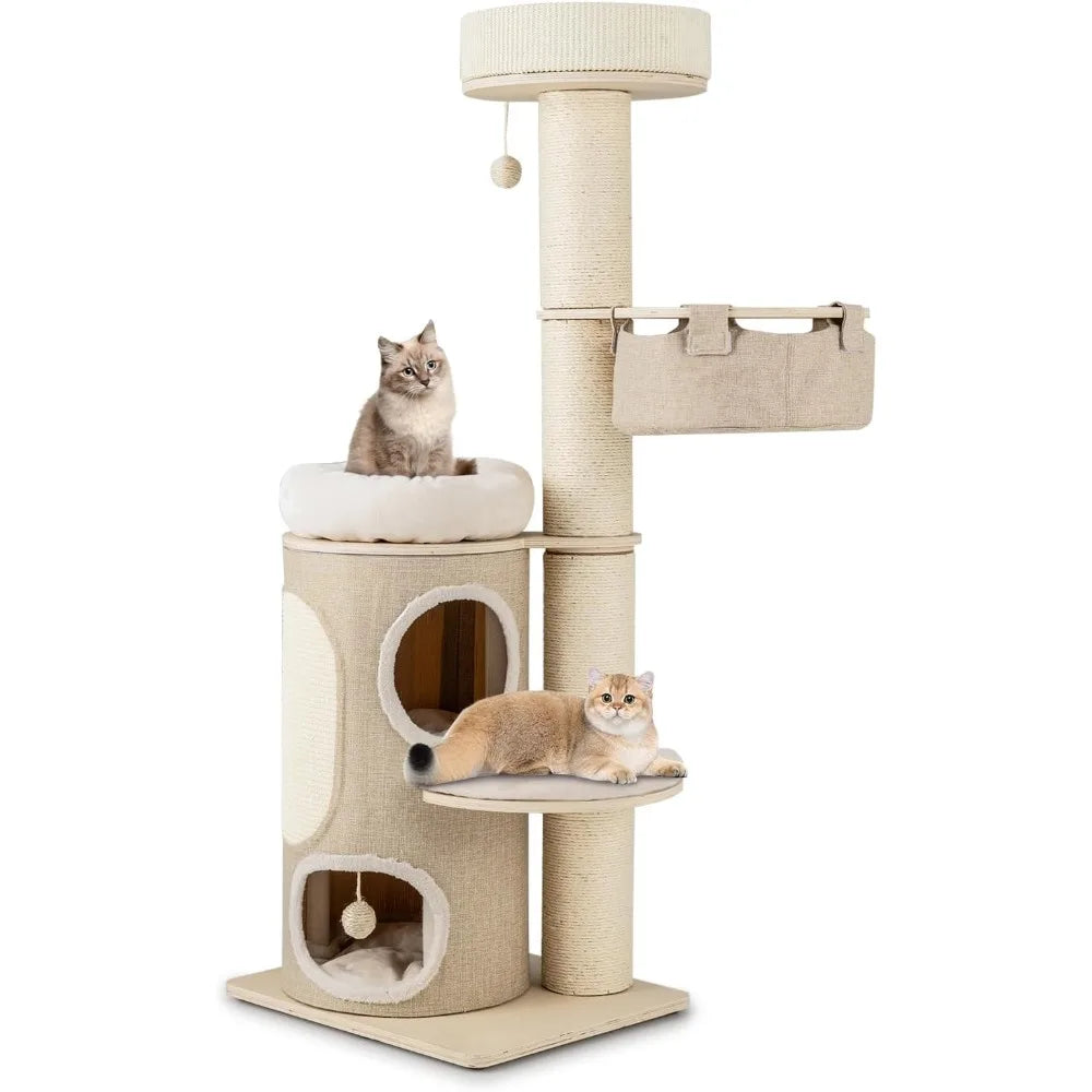 Multi-Level Tall Cat Tower with 2-Story Condo