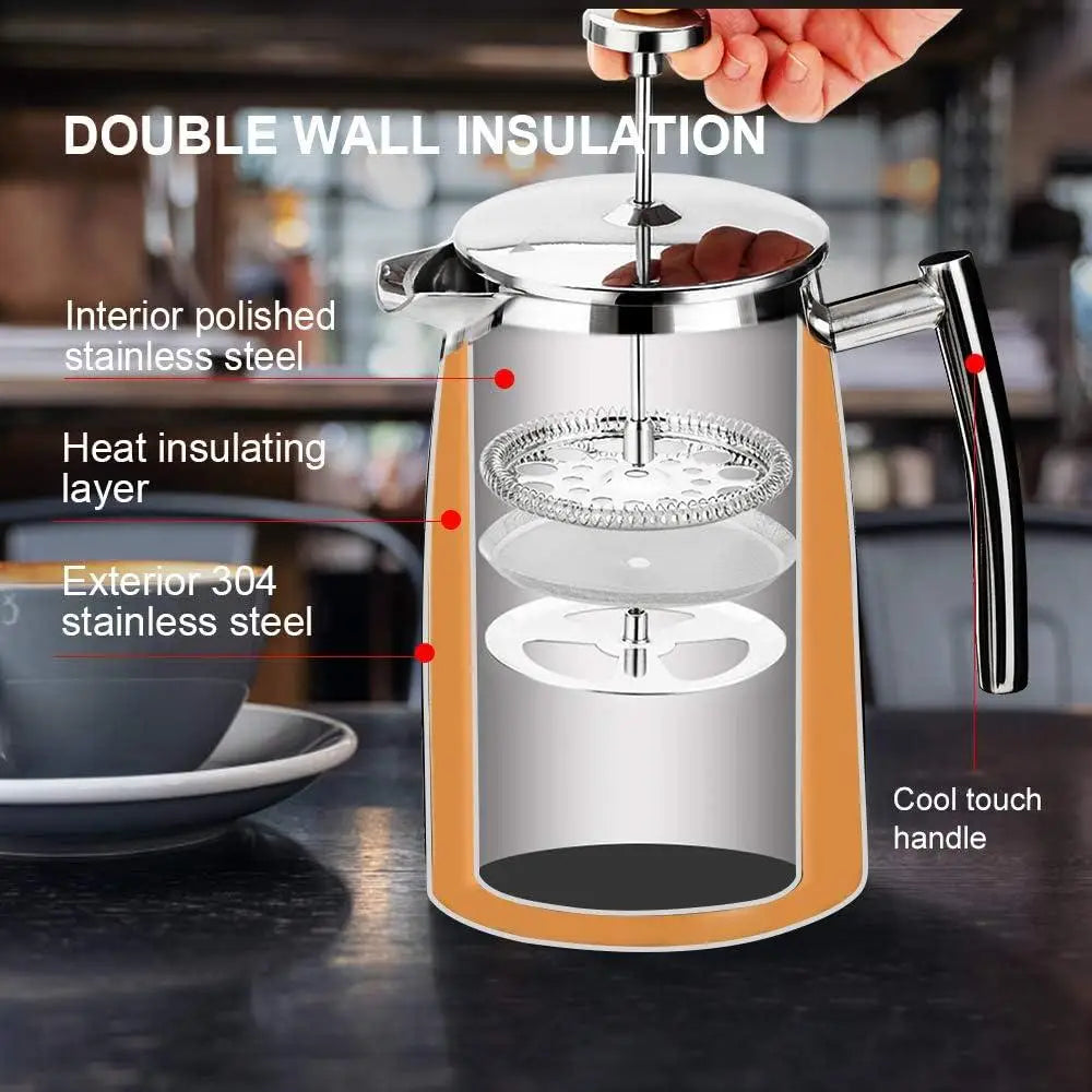Stainless Steel French Press Coffee Maker 50oz