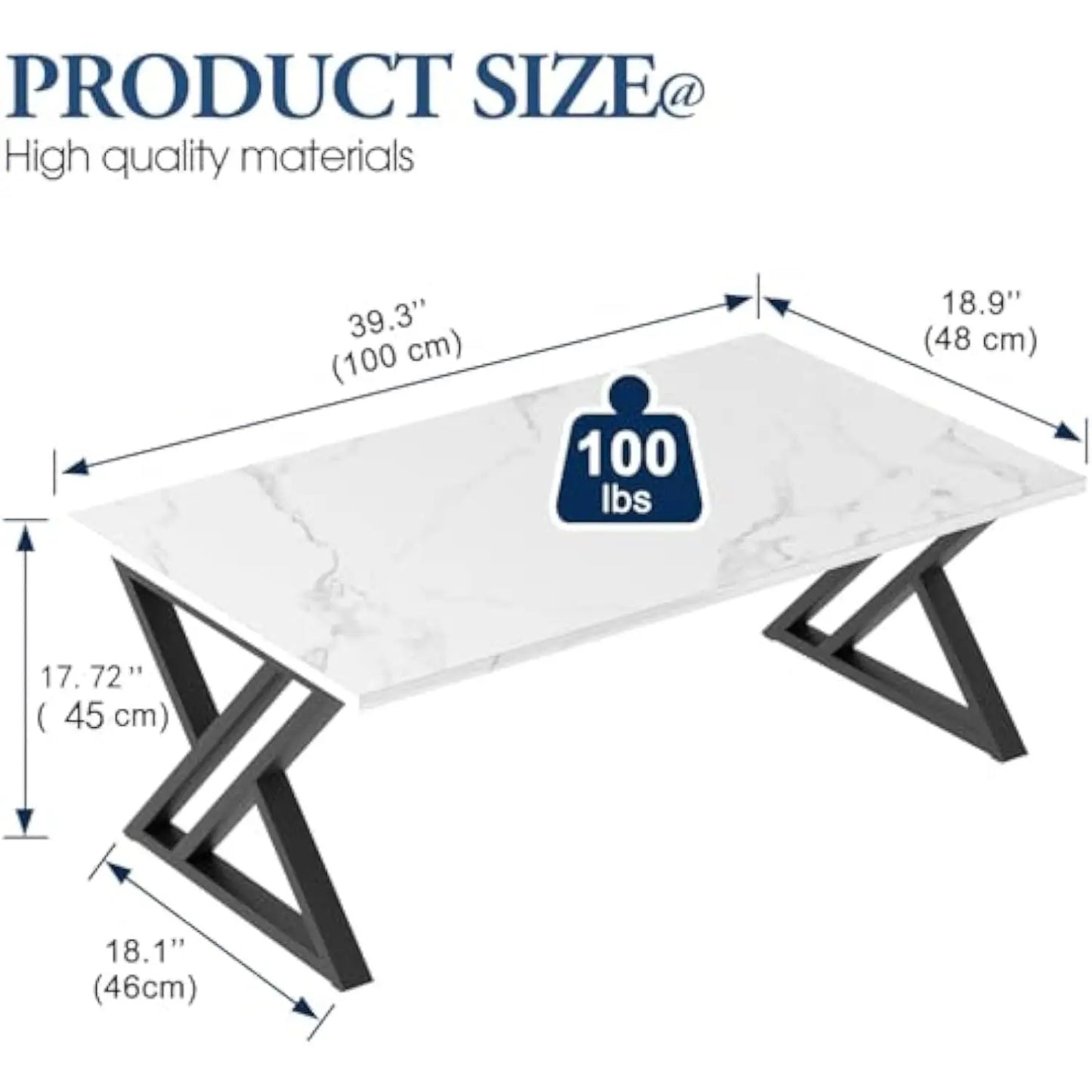 Simple Modern Coffee Table with Black Metal