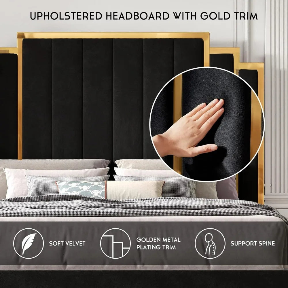 Modern Queen Size Platform Bed and Headboard