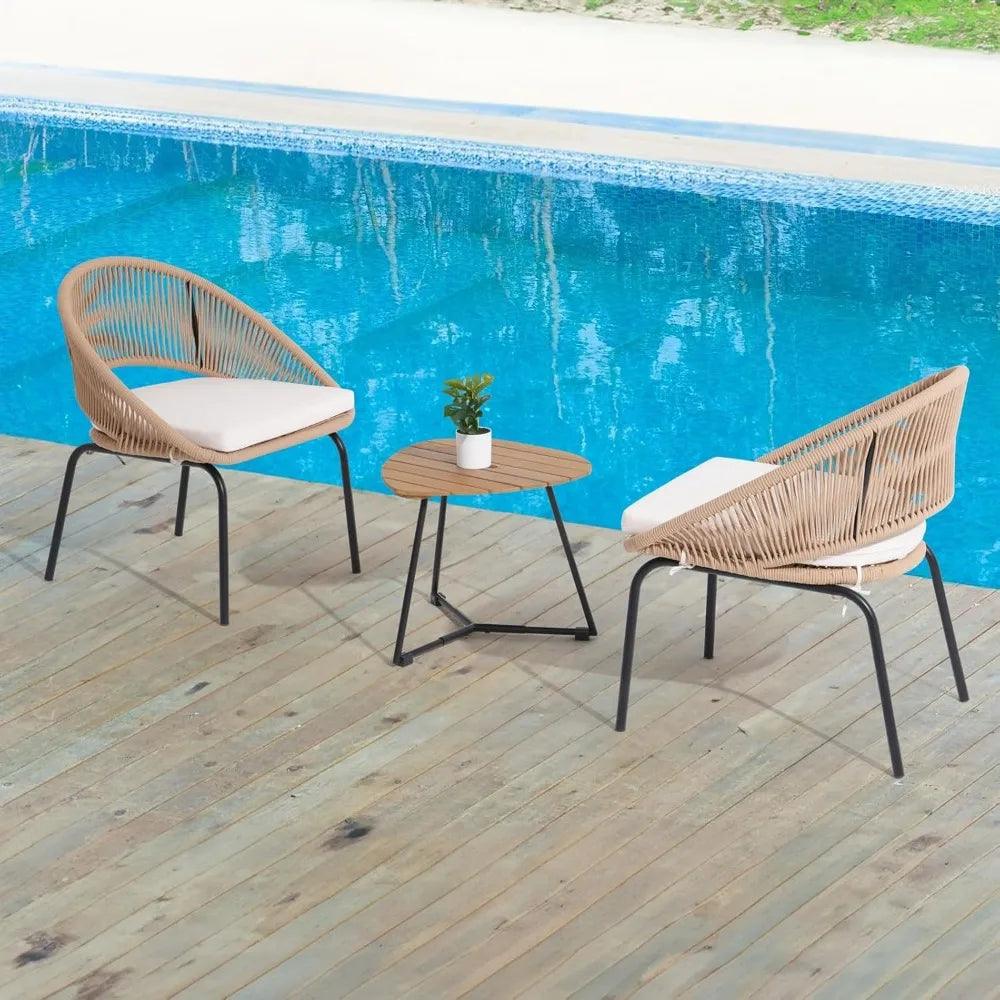 Outdoor Courtyard Furniture Set, 3 Pcs