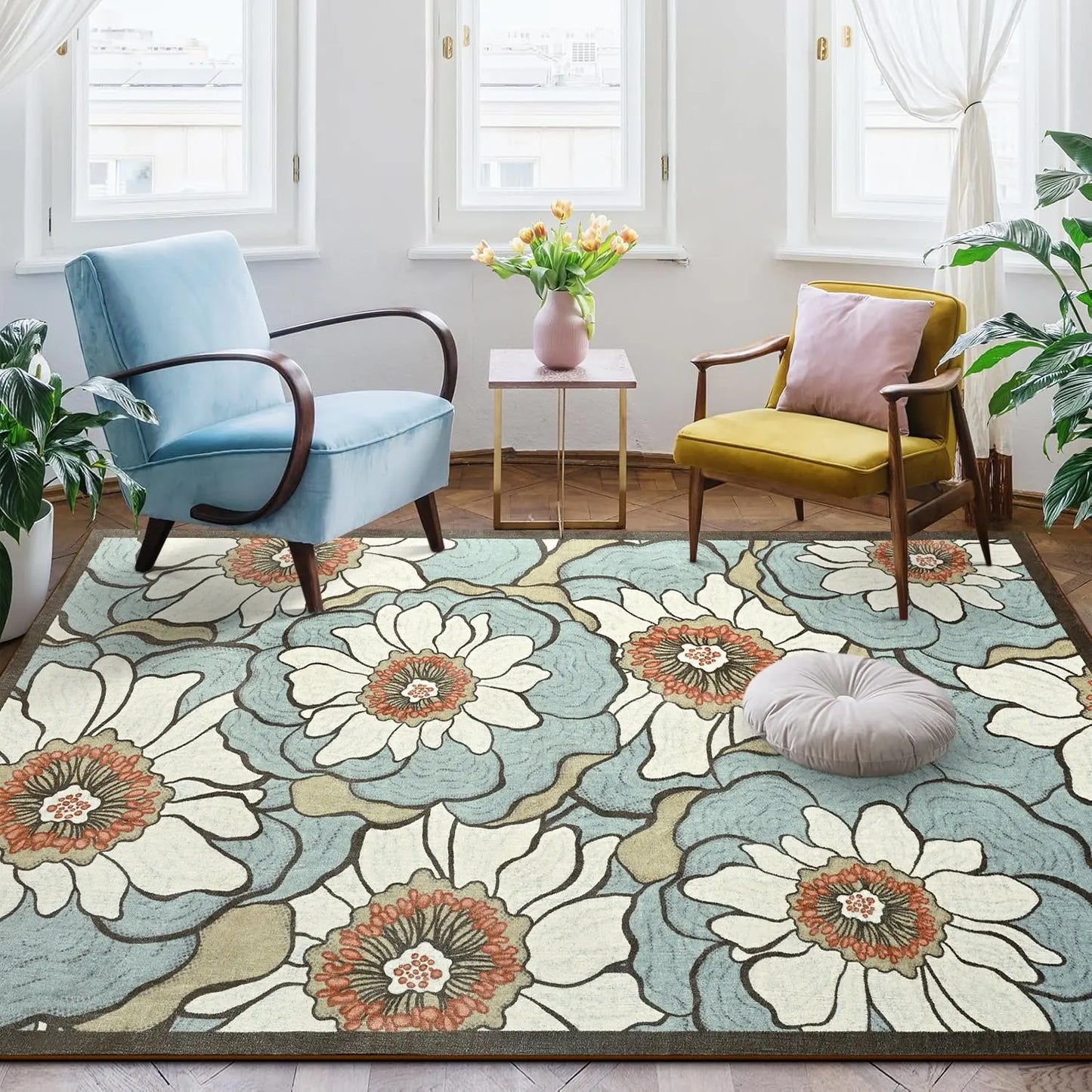 Faux Cashmere Vintage Floral Rugs