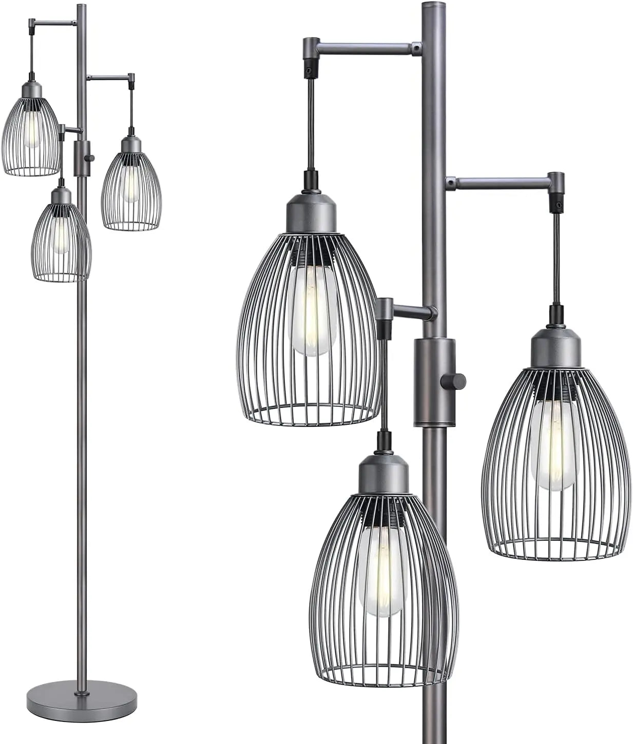 Dimmable Industrial Floor Lamp for Living Room