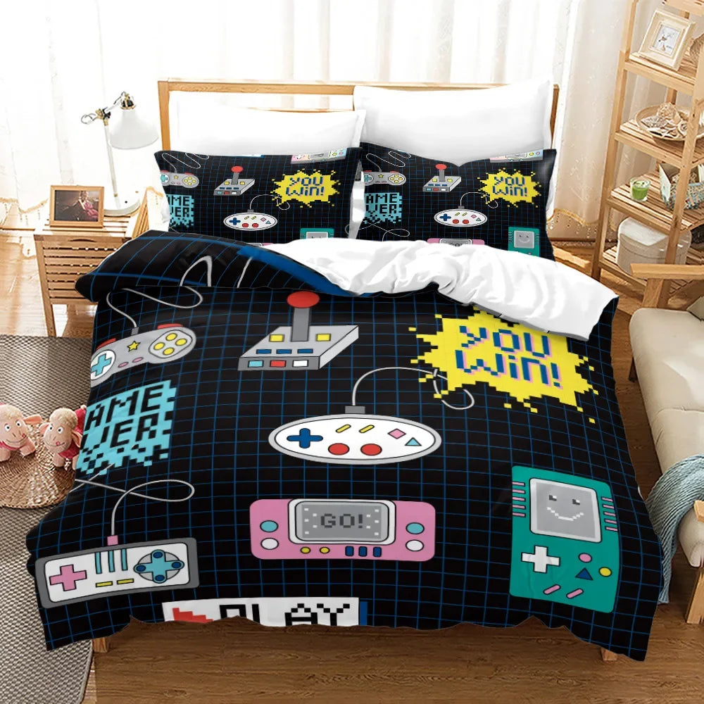 Gamepad Comforter Cover Gamer Bedding Set