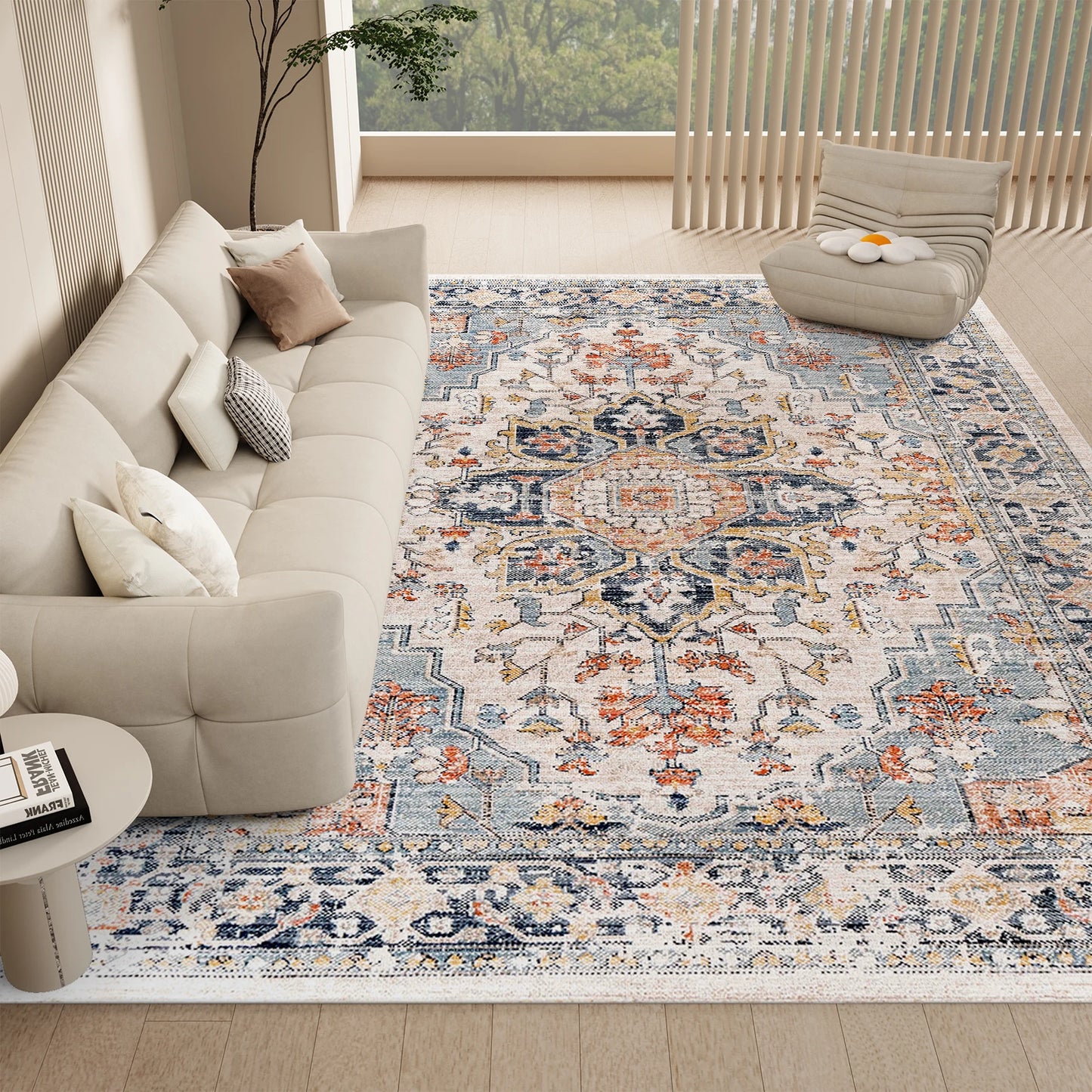 Vintage Design Washable Area Rugs