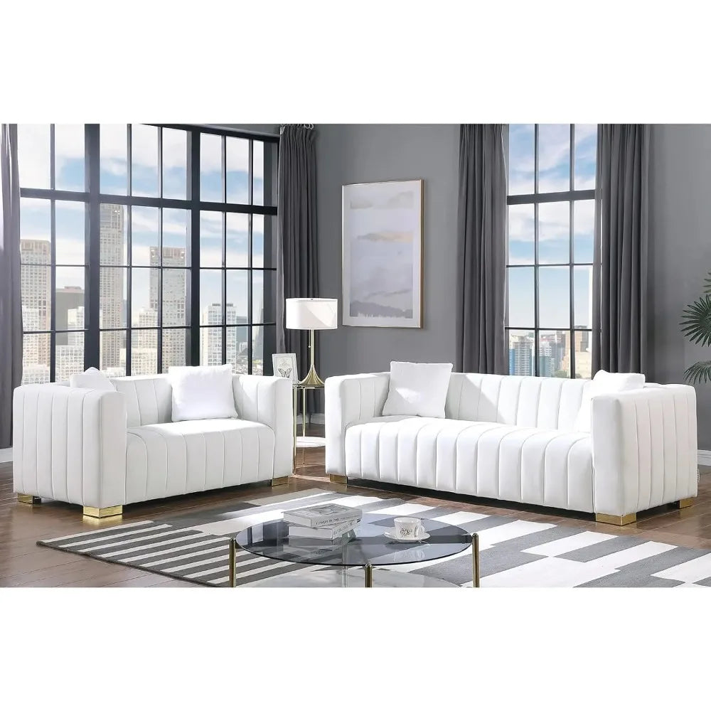 2 Pcs Living Room Sofa and Loveseat